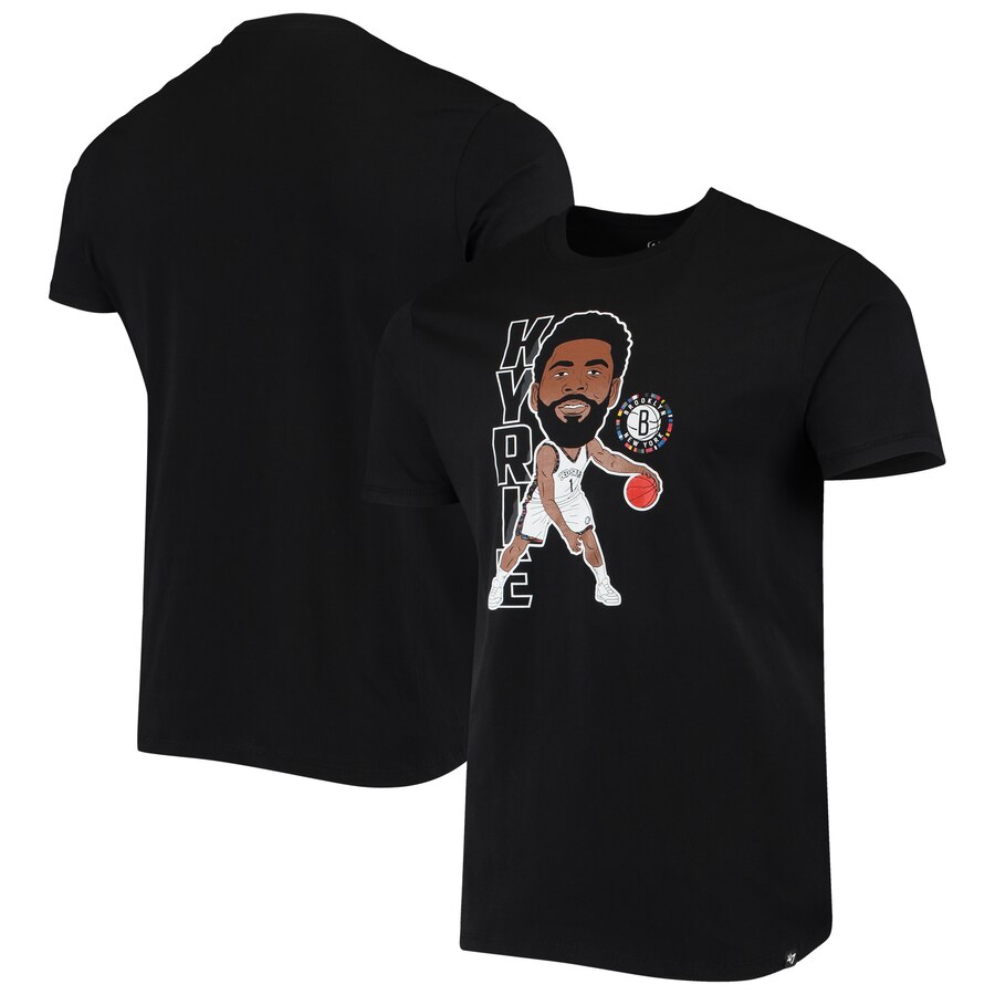 Men 2020 NBA 47 Kyrie Irving Brooklyn Nets Black Bobblehead Player TShirt